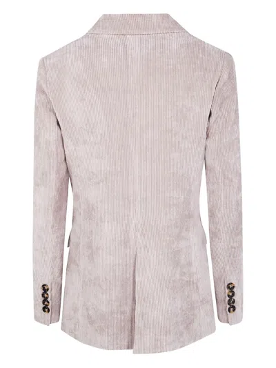 灯芯绒双排扣西装夹克