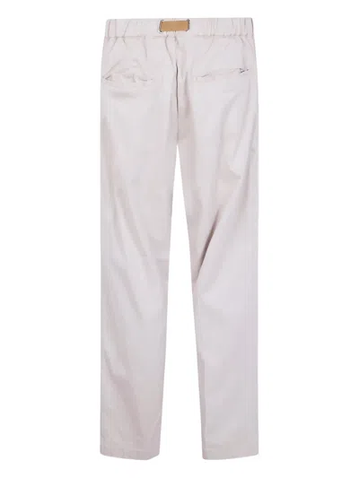 White Sand Drawstring-fastening Trousers In White