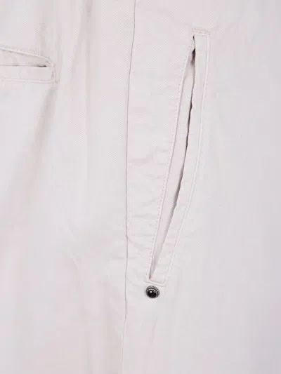 White Sand Drawstring-fastening Trousers In White
