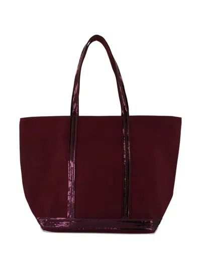 Vanessa Bruno Medium Sequin-trimmed Tote Bag In Red