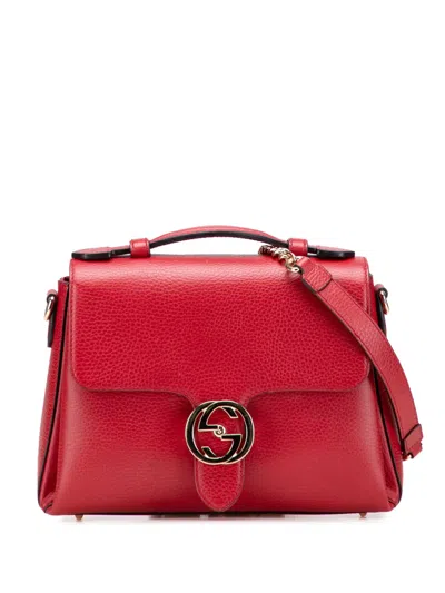 Pre-owned Gucci 2000-2015 Small Dollar Calf Interlocking G Satchel In Red