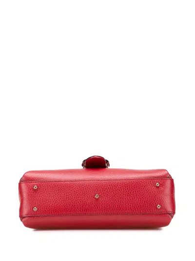 Pre-owned Gucci 2000-2015 Small Dollar Calf Interlocking G Satchel In Red