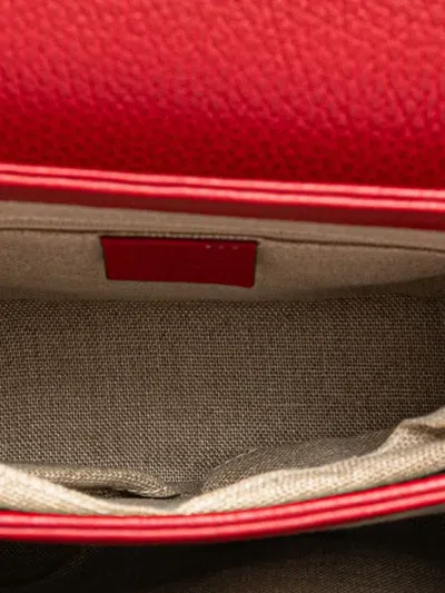 Pre-owned Gucci 2000-2015 Small Dollar Calf Interlocking G Satchel In Red