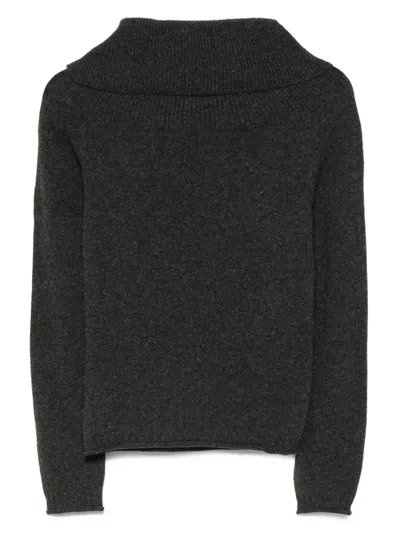 Roberto Collina Wool And Cashmere Cowl-neck Sweater Clothing In Gray