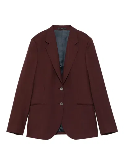 Paul Smith Women's A Suit To Travel In - Burgundy Wool Two-button Blazer Red In Brown