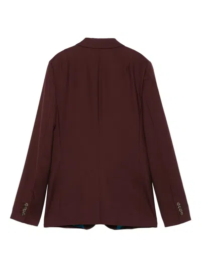 Paul Smith Women's A Suit To Travel In - Burgundy Wool Two-button Blazer Red In Brown