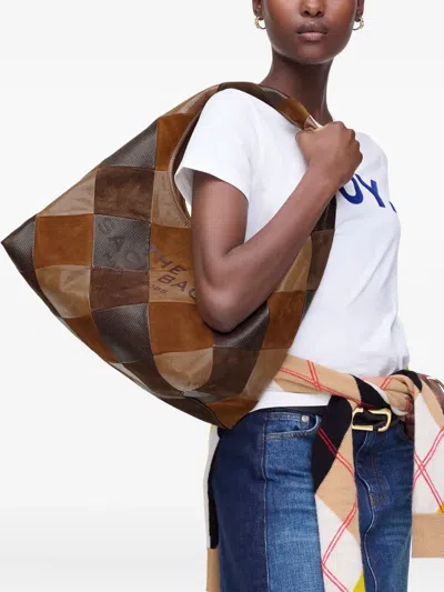 Marc Jacobs Borsa A Spalla The Suede Patchwork Sack Bag Brown Multi In Brown