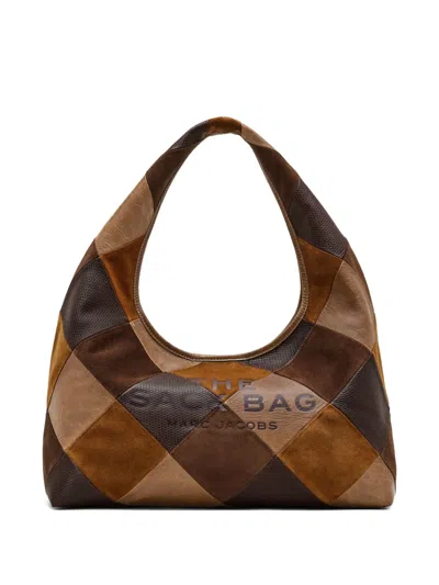 Marc Jacobs Borsa A Spalla The Suede Patchwork Sack Bag Brown Multi In Brown