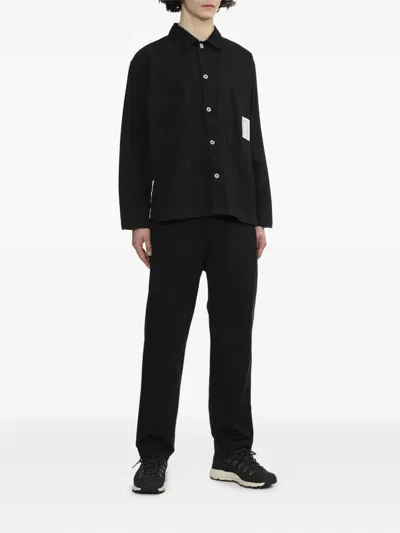 Neighborhood Patch-pocket Button-front Shirt Jacket In Gray