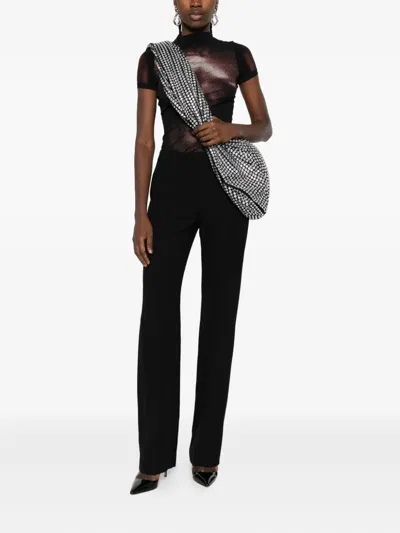 Mugler Pleated-front Straight-leg Trousers In Black