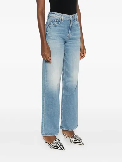 Mother Foldover Dodger Sneak Jean In Light Blue