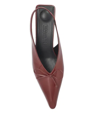Jacquemus The "cubisto" Slingbacks In Burgundy