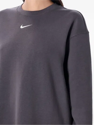 Nike Phoenix Swoosh Crew-neck Sweatshirt In Gray