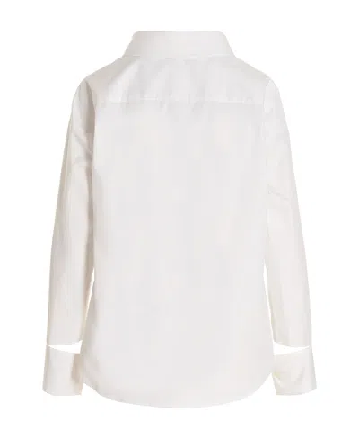 Jejia Asymmetric Cotton Shirt With Button In White