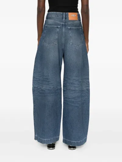 Simone Rocha Distressed High-rise Wide-leg Jeans In Blue
