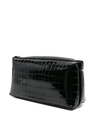Totême Crocodile-embossed Clutch In Black