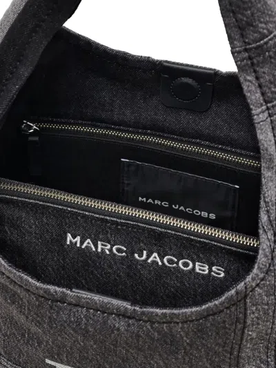 Marc Jacobs Patchwork Cotton Shoulder Bag With Top Handle In Black