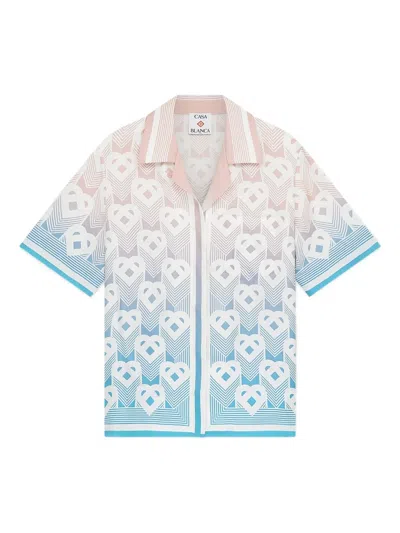 Casablanca Gradient-effect Heart-monogram Shirt In Pink