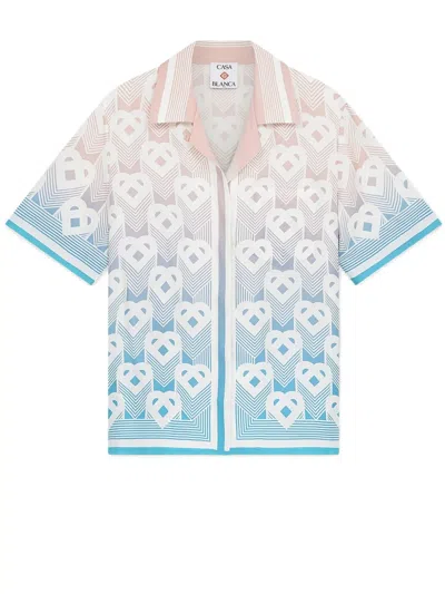 Casablanca Gradient-effect Heart-monogram Shirt In Pink
