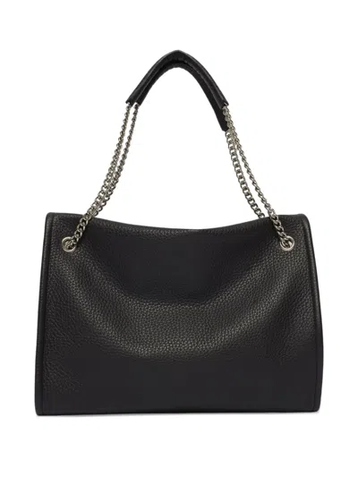 搭链带纹理皮质单肩包