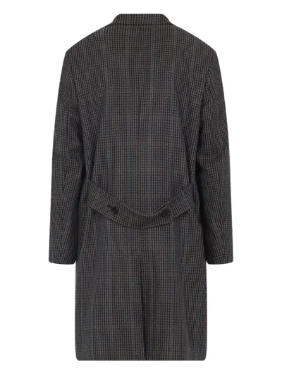 Paul Smith Long Grey Wool Blend Coat In Gray
