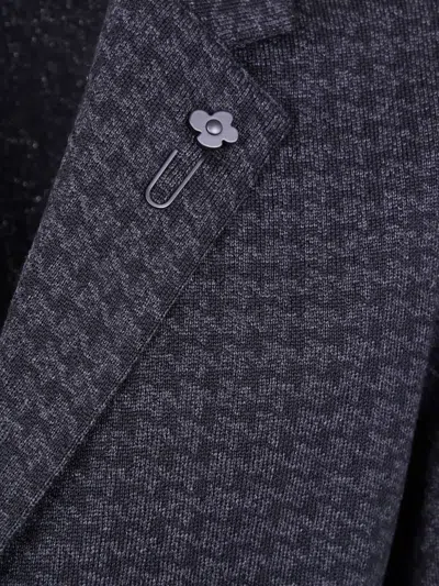 Lardini Houndstooth Three-button Jacket In Black