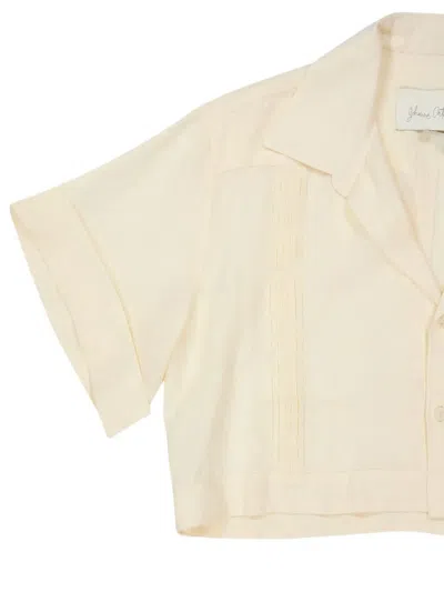 Johanna Ortiz Pleated-panel Short-sleeve Shirt In Neutral