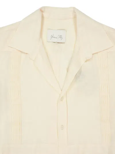 Johanna Ortiz Pleated-panel Short-sleeve Shirt In Neutral