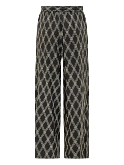 Pierre-louis Mascia Diamond-pattern Drawstring Trousers In Black