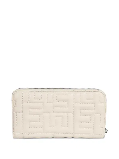 Ermanno Scervino Quilted Geometric Zip-around Wallet In White