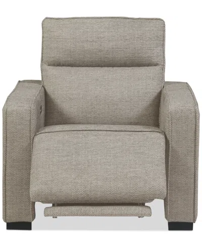 Macy's Miren Fabric Power-motion Recliner, Exclusively At  In Brown