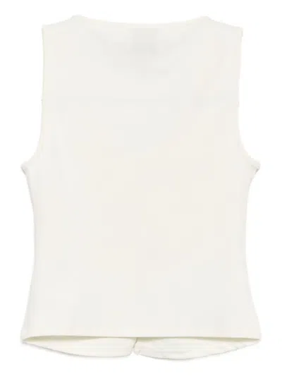 Reformation Womens Fior Di Latte Tefi Knot-front Stretch-cotton Top Xs In White