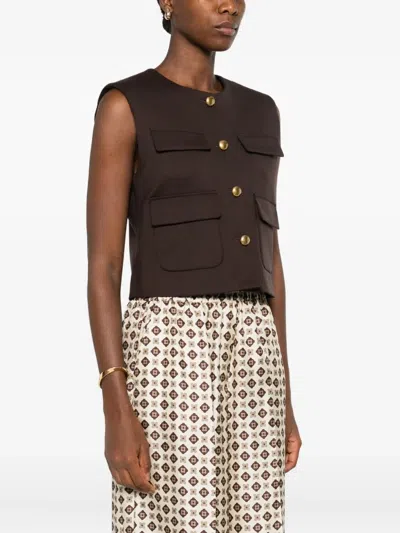 P.a.r.o.s.h Pocket-detail Buttoned Gilet In Brown