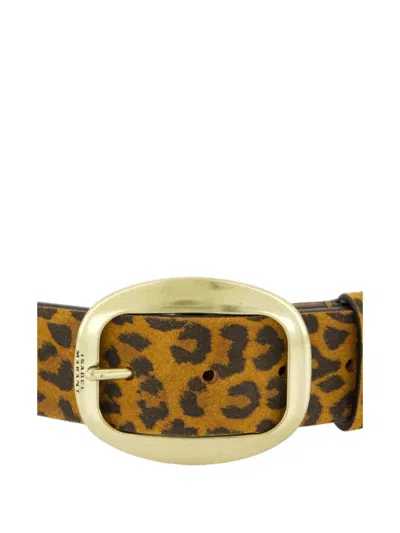 Isabel Marant Adjustable Animal Print Belt In Brown