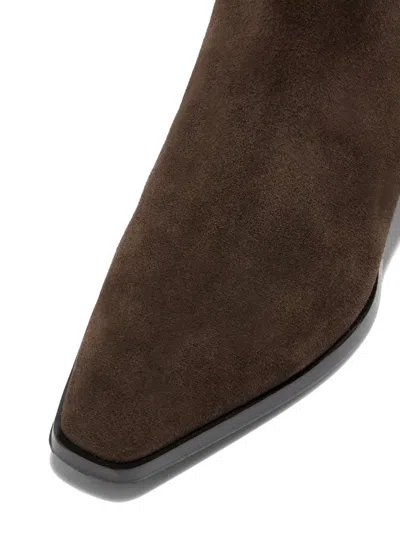 Aeyde 40mm Medea Suede Pointed-toe Boots In Brown