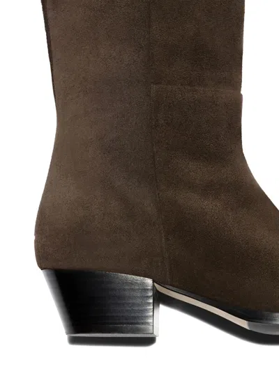 Aeyde 40mm Medea Suede Pointed-toe Boots In Brown