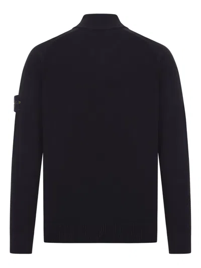 Stone Island Black Compass-badge Sweatshirt In Black