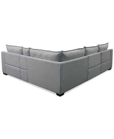 Macy's Borsi 5-pc. Sectional With 2 Power Recliners & 1 Console In Gray