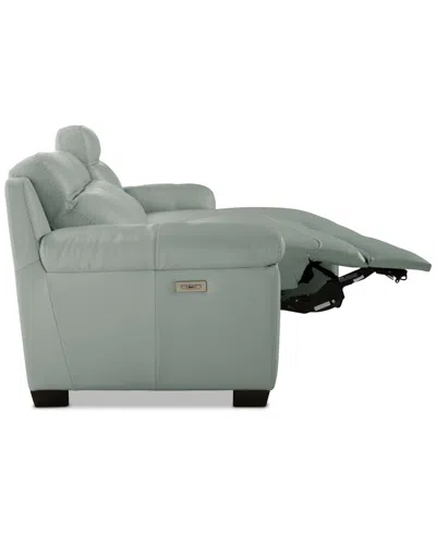 Macy's Julius Ii 3-pc. Leather Chaise Sectional With 2 Power Recliners,  Exclusive In Gray