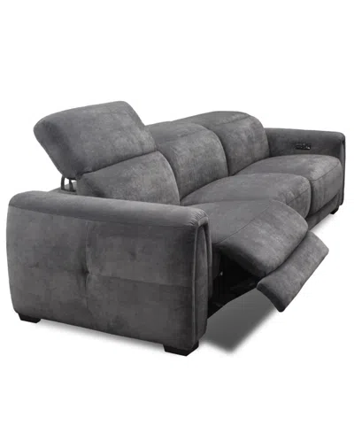 Macy's Brownell 3-pc. Sofa Sectional With 3 Power Motion Chairs, Exclusively At  In Gray