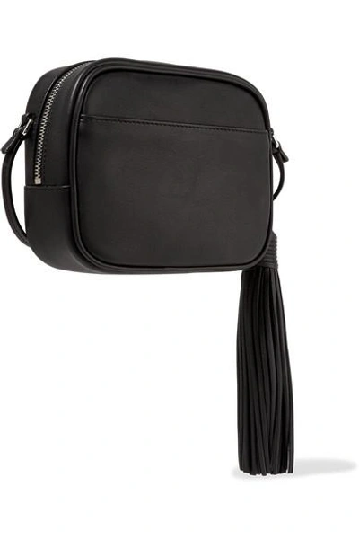 Shop Saint Laurent Monogramme Blogger Appliquéd Leather Shoulder Bag