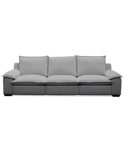 Macy's Borsi 3-pc. Sofa Sectional With 2 Power Recliners In Gray