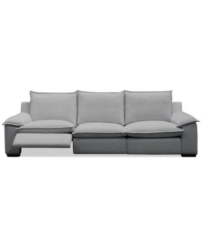 Macy's Borsi 3-pc. Sofa Sectional With 2 Power Recliners In Gray