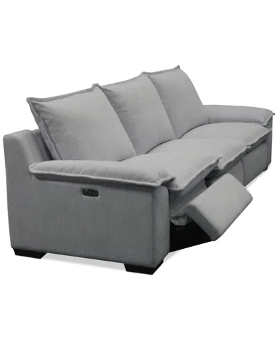 Macy's Borsi 3-pc. Sofa Sectional With 2 Power Recliners In Gray