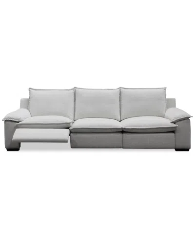 Macy's Borsi 3-pc. Sofa Sectional With 3 Power Recliners In Gray