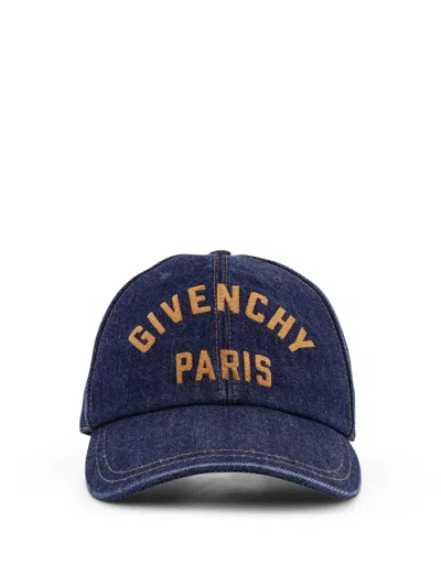 Givenchy Dark Blue Embroidered Logo Baseball Hat In Blue