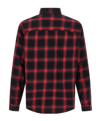 Diesel Button-up Shirt With Bold Checkered Pattern In Red