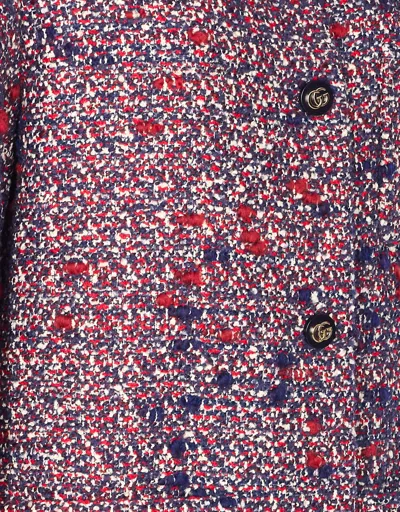 Gucci Multicolor Crewneck Jacket With Gg Logo On The Buttons In Wool Blend Woman In Pink