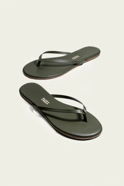 Tkees Lily Liners Flip Flops In Forest In Green