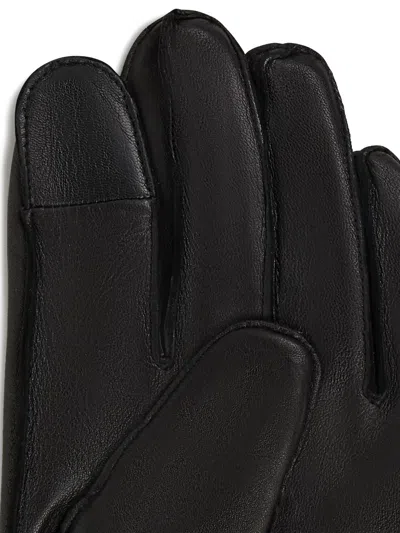 Karl Lagerfeld Monogram Sheepskin Gloves In Black